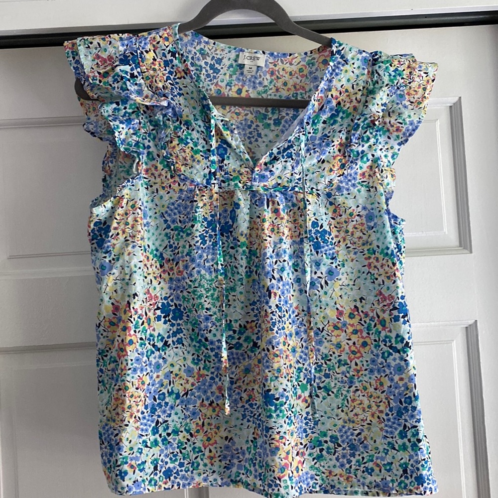 Jcrew ruffle sleeve blouse